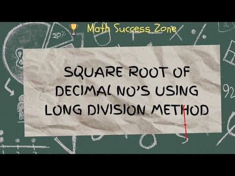 Thumbnail: Square Root of Decimal Numbers by Long Division