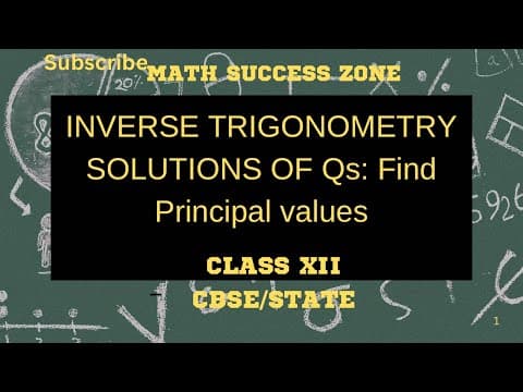 Thumbnail: Inverse Trigonometry: Finding Principal Values