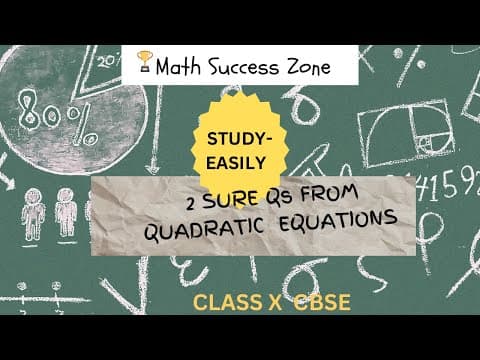 Thumbnail: Two Quadratic Equation Questions for Class 10