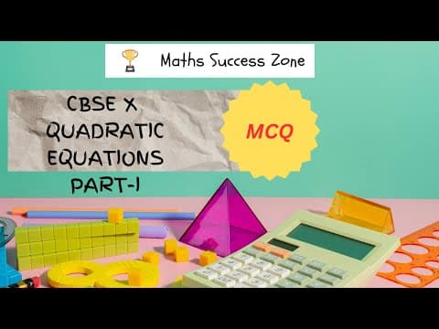 Thumbnail: Quadratic Equation: Important Questions (Part 1)