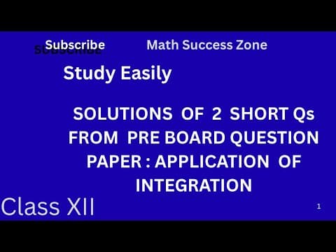 Thumbnail: Area Under the Curve: Short Questions