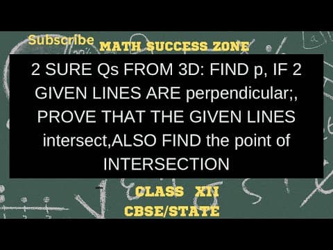 Thumbnail: Intersecting and Perpendicular Lines in 3D