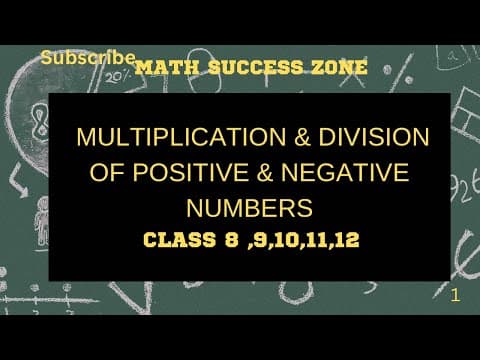 Thumbnail: Multiplication and Division of Positive and Negative Numbers