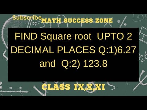 Thumbnail: Square Root of 6.27 and 123.8 to Decimal Places