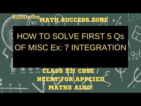 Thumbnail: Integration Miscellaneous Exercise 7: First Five Questions