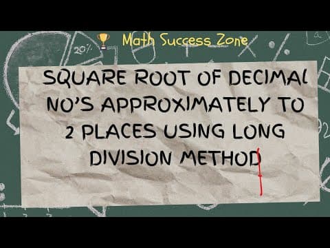 Thumbnail: Square Roots of Decimals by Long Division
