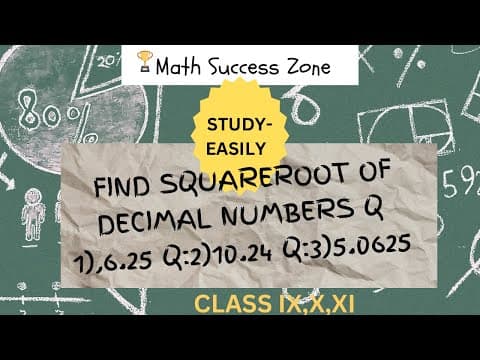 Thumbnail: Square Root of Decimals by Long Division: 6.25, 10.24, 5.0625