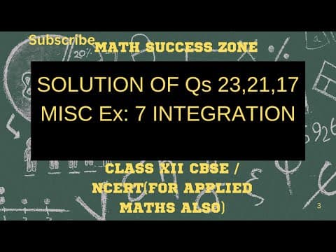 Thumbnail: Integration: Miscellaneous Exercise 7 Solutions (Part 3)