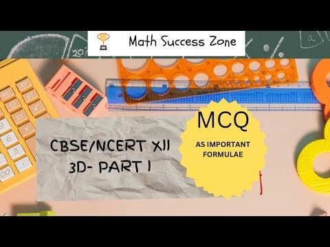 Thumbnail: 3D Geometry Formulae (Part 1)
