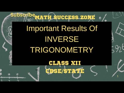 Thumbnail: Important Results of Inverse Trigonometry
