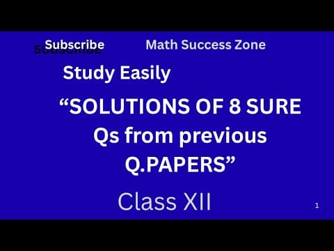 Thumbnail: Eight Sure 3-Mark Questions for Class 12