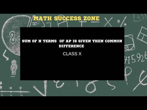 Thumbnail: Common Difference of an AP from the Sum of n Terms
