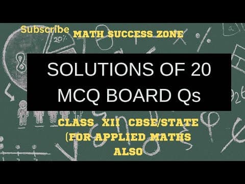 Thumbnail: Class 12 Board MCQ Solutions: 20 Questions