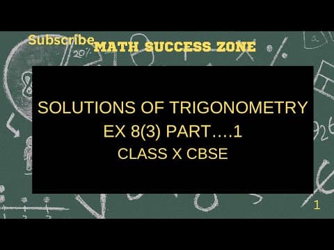 Thumbnail: Trigonometry Identities (Exercise 8.3, Class 10)