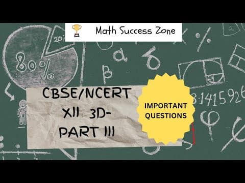 Thumbnail: Most Important 3D Questions: Image of a Point and Line Equation Conversions