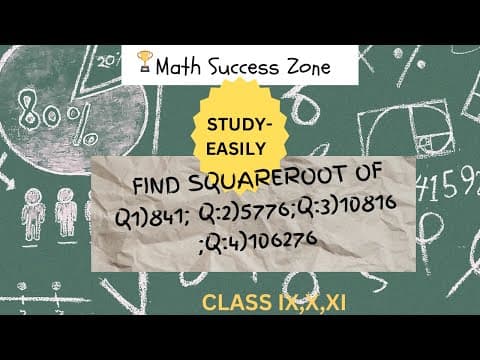Thumbnail: Square Root of Perfect Squares by Long Division