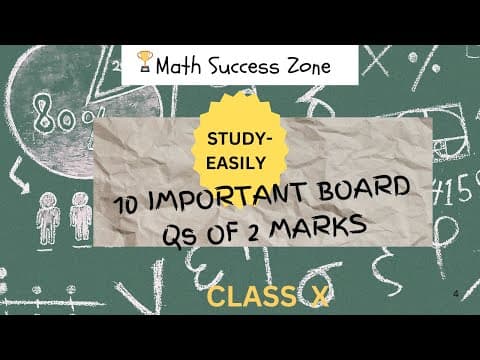 Thumbnail: Solution of 10 Sure 2-Mark Questions for Class 10