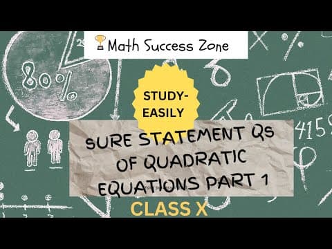 Thumbnail: Quadratic Equations: Statement Questions (Part 1)