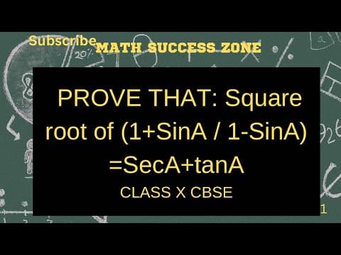 Thumbnail: Trigonometry Proofs from Exercise 8.3 (Class X)